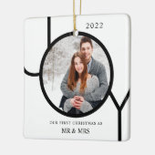 Onze eerste Kerstmis als Mr & Mrs Foto Keramisch Ornament (Links)