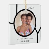 Onze eerste Kerstmis als Mr & Mrs Foto Keramisch Ornament (Rechts)