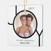 Onze eerste Kerstmis als Mr & Mrs Foto Keramisch Ornament (Links)