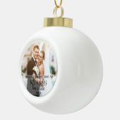 Onze eerste Kerstmis als Mr & Mrs Foto Keramische Bal Ornament (Rechts)