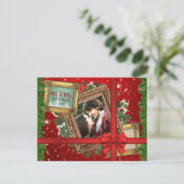 Onze eerste Kerstmis als Mr & Mrs Gold Lijst Foto Feestdagenkaart (Staand voorkant)