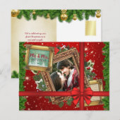 Onze eerste Kerstmis als Mr & Mrs Gold Lijst Foto Feestdagenkaart (Voorkant / Achterkant)