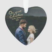 Onze eerste Kerstmis als Mr & Mrs Heart. Ornament (voorkant)