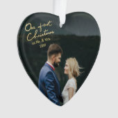 Onze eerste Kerstmis als Mr & Mrs Heart. Ornament (voorkant)