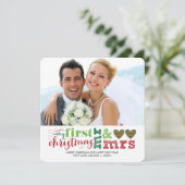 Onze eerste Kerstmis als Mr & Mrs Holiday Card Feestdagenkaart (Staand voorkant)