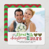 Onze eerste Kerstmis als Mr & Mrs Holiday Card Feestdagenkaart (Voorkant / Achterkant)