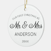 Onze eerste Kerstmis als Mr & Mrs Holiday Christma Keramisch Ornament (Links)