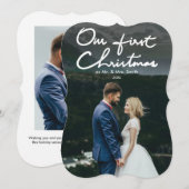 Onze eerste Kerstmis als Mr. & Mrs. | Holiday-foto Feestdagenkaart (Voorkant / Achterkant)