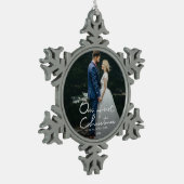 Onze eerste Kerstmis als Mr. & Mrs Keepomwille Pho Tin Sneeuwvlok Ornament (Links)