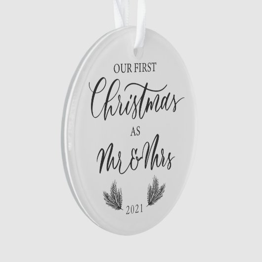 Onze eerste Kerstmis als Mr. & Mrs. met foto Ornament (voorkant)