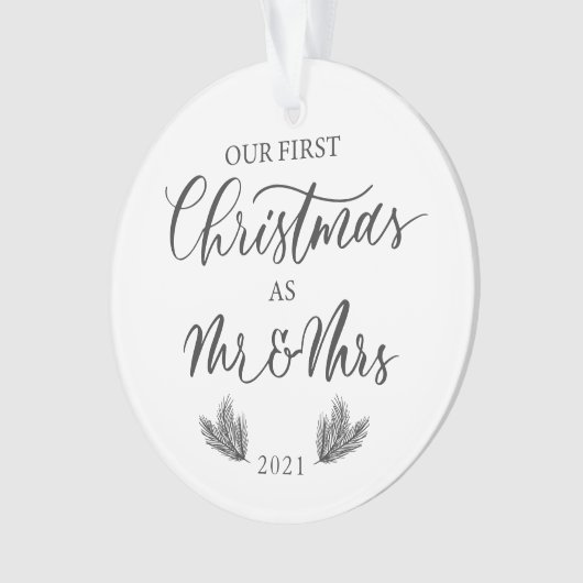 Onze eerste Kerstmis als Mr. & Mrs. met foto Ornament (voorkant)