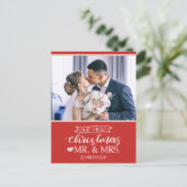 Onze eerste Kerstmis als Mr & Mrs newlyweds Feestdagenkaart (Staand voorkant)
