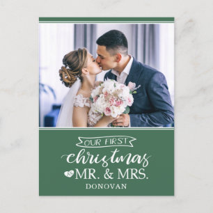 Onze eerste Kerstmis als Mr & Mrs newlyweds Feestdagenkaart