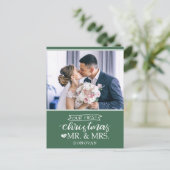 Onze eerste Kerstmis als Mr & Mrs newlyweds Feestdagenkaart (Staand voorkant)