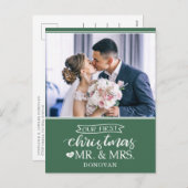 Onze eerste Kerstmis als Mr & Mrs newlyweds Feestdagenkaart (Voorkant / Achterkant)