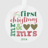 Onze eerste Kerstmis als Mr & Mrs Ornament (voorkant)