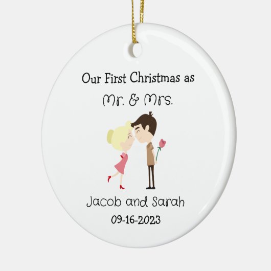Onze Eerste Kerstmis als Mr & Mrs Ornament (Links)