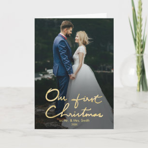 Onze Eerste Kerstmis als Mr & Mrs Pas getrouwd F Feestdagen Kaart