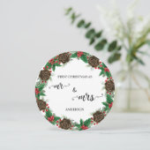 Onze Eerste Kerstmis als Mr & Mrs Passen getrouwd  Feestdagenkaart (Staand voorkant)