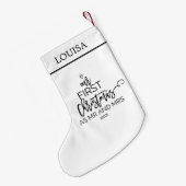 Onze eerste Kerstmis als Mr & Mrs Persoonlijke Naa Kleine Kerstsok (Achterkant (Hangend))