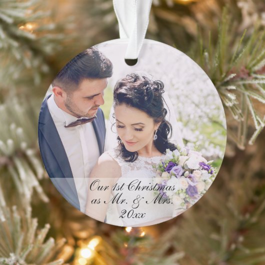 Onze eerste Kerstmis als Mr. & Mrs Photo Ornament  (Boom)