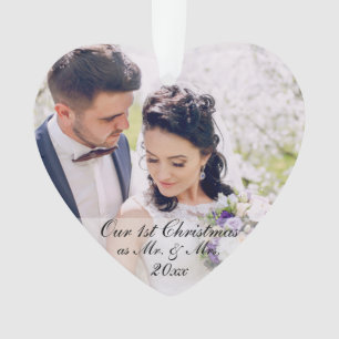 Onze eerste Kerstmis als Mr. & Mrs Photo Ornament 