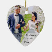 Onze eerste Kerstmis als Mr. & Mrs Photo RS Keramisch Ornament (Rechts)
