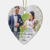 Onze eerste Kerstmis als Mr. & Mrs Photo RS Keramisch Ornament (Links)