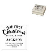 Onze Eerste Kerstmis als MR & MRS retouradres Rubberstempel (Gestempeld)