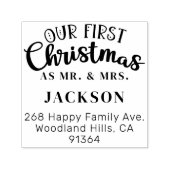 Onze Eerste Kerstmis als MR & MRS retouradres Zelfinktende Stempel (Design)
