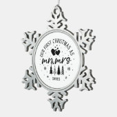 Onze Eerste Kerstmis als Mr & Mrs Tin Sneeuwvlok Ornament (Rechts)