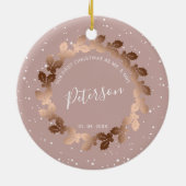 Onze eerste Kerstmis als Mr. & Mrs trouwfoto Keramisch Ornament (Achterkant)