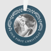 Onze eerste Kerstmis als Mr. & Mrs trouwfoto Ornament (voorkant)