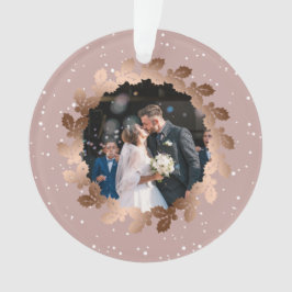 Onze eerste Kerstmis als Mr. & Mrs trouwfoto Ornament