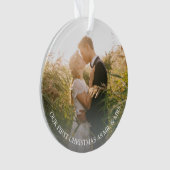 Onze eerste Kerstmis als Mr. & Mrs trouwfoto Ornament (voorkant)