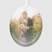 Onze eerste Kerstmis als Mr. & Mrs trouwfoto Ornament (voorkant)
