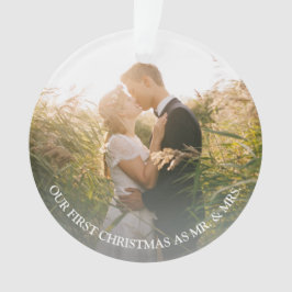 Onze eerste Kerstmis als Mr. & Mrs trouwfoto Ornament