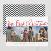 Onze eerste Kerstmis als Mr. Simple Chic Foto Feestdagenkaart (Voorkant / Achterkant)