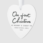 Onze eerste Kerstmis als Mummy en papa Chic Ornament (voorkant)