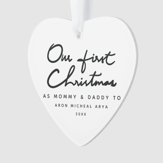 Onze eerste Kerstmis als Mummy en papa Chic Ornament (voorkant)