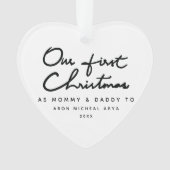 Onze eerste Kerstmis als Mummy en papa Chic Ornament (voorkant)