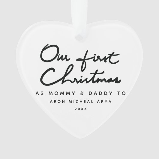 Onze eerste Kerstmis als Mummy en papa Chic Ornament (voorkant)