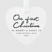 Onze eerste Kerstmis als Mummy en papa Chic Ornament (achterkant)