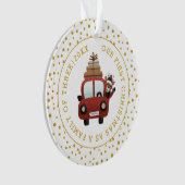 Onze eerste Kerstmis als ouderauto gouden foto Ornament (voorkant)