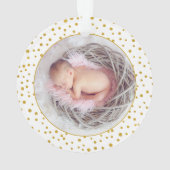 Onze eerste Kerstmis als ouderauto gouden foto Ornament (achterkant)