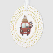 Onze eerste Kerstmis als ouderauto gouden foto Ornament (voorkant)