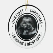 Onze Eerste Kerstmis als Ouders Echoscopie Keramisch Ornament (Links)