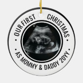 Onze Eerste Kerstmis als Ouders Echoscopie Keramisch Ornament (Achterkant)