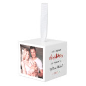 Onze Eerste Kerstmis als Ouders Nieuwe Baby Foto Decoratie (Voorkant hoekig)