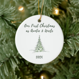 Onze eerste Kerstmis als tante en oom Keramisch Ornament